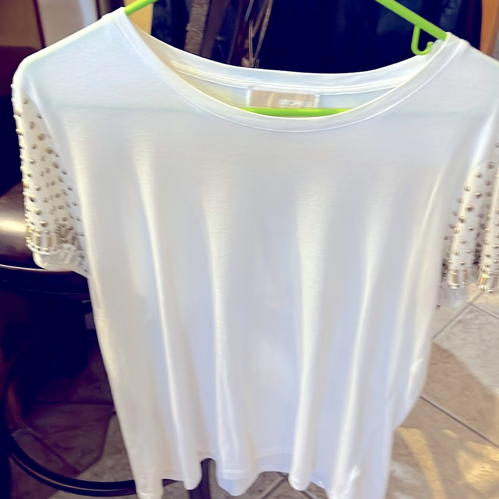 Michael Kors (L) t-shirt with metal sleeve details